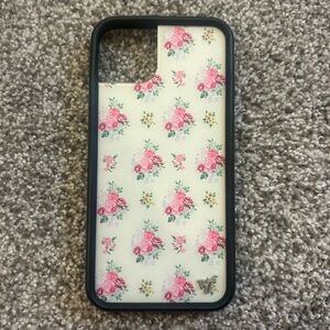 Wildflower Floral Pattern Phone Case - Black and Pink size 14 plus!